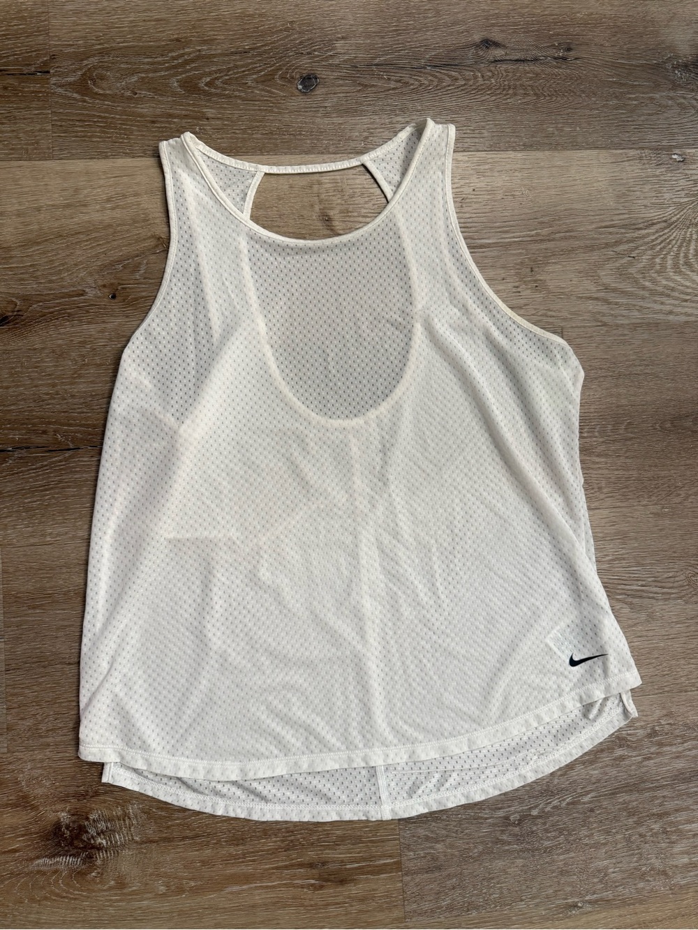 Nike White Mesh Racerback Performance Tank